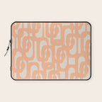 Peach Mid Century Modern Loop Pattern Laptop Sleeve Gallery Image 1
