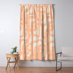 Peach Mid Century Modern Loop Pattern Window Curtain Gallery Image 5