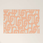 Peach Mid Century Modern Loop Pattern Welcome Mat Gallery Image 1