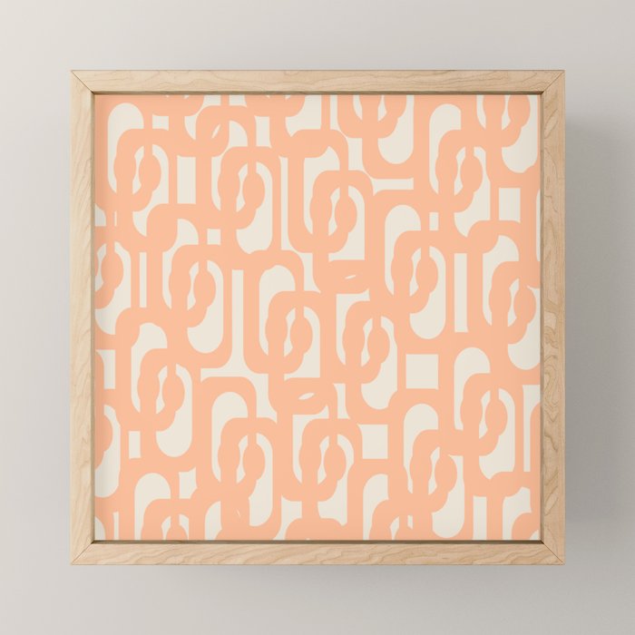 Peach Mid Century Modern Loop Pattern Mini Art Print Gallery Image 1