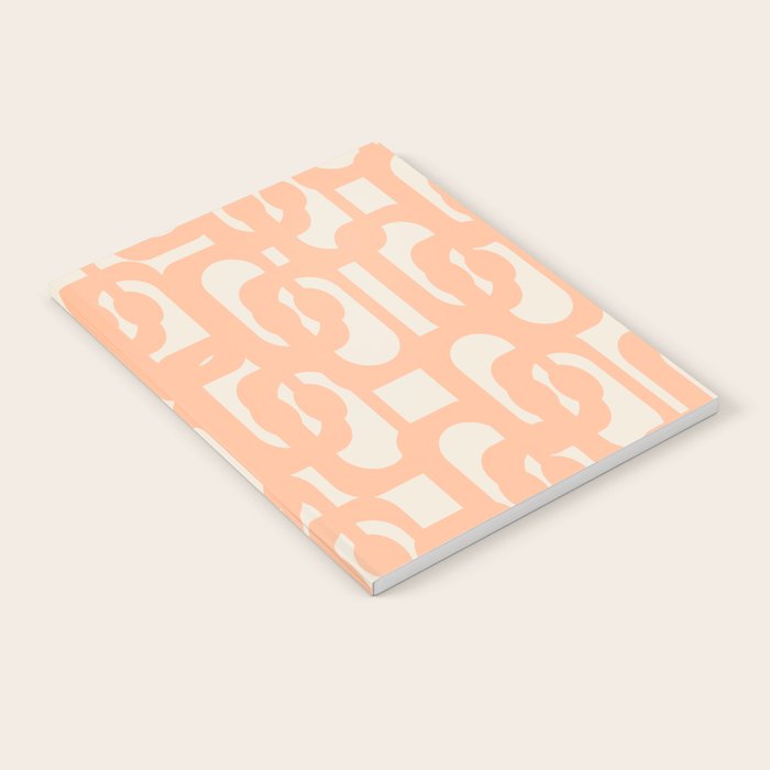 Peach Mid Century Modern Loop Pattern Notebook Gallery Image 2