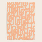 Peach Mid Century Modern Loop Pattern Poster Gallery Image 4