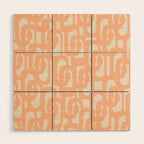 Peach Mid Century Modern Loop Pattern Wood Wall Art Gallery Image 1