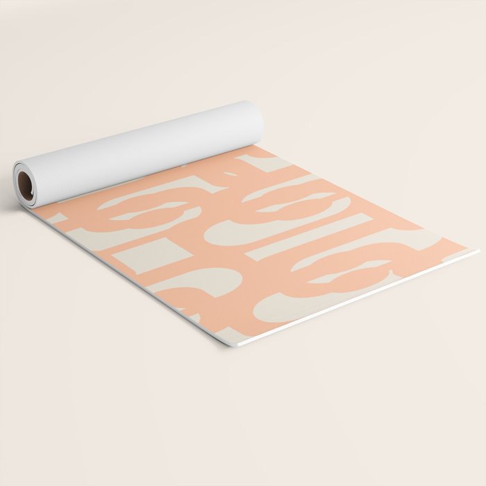 Peach Mid Century Modern Loop Pattern Yoga Mat Gallery Image 2