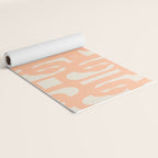 Peach Mid Century Modern Loop Pattern Yoga Mat Gallery Image 2