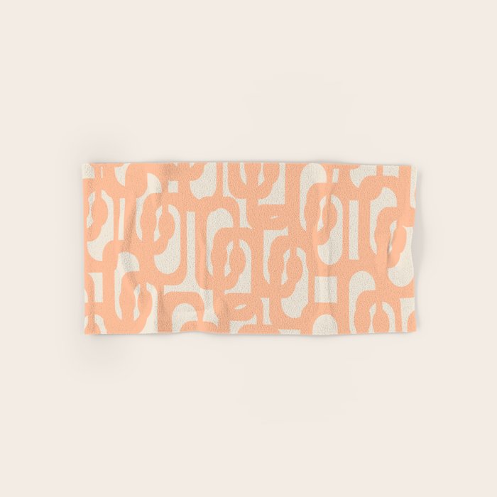 Peach Mid Century Modern Loop Pattern Bath Towel Gallery Image 1