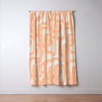 Peach Mid Century Modern Loop Pattern Window Curtain Gallery Image 3