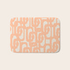 Peach Mid Century Modern Loop Pattern Bath Mat Gallery Image 1