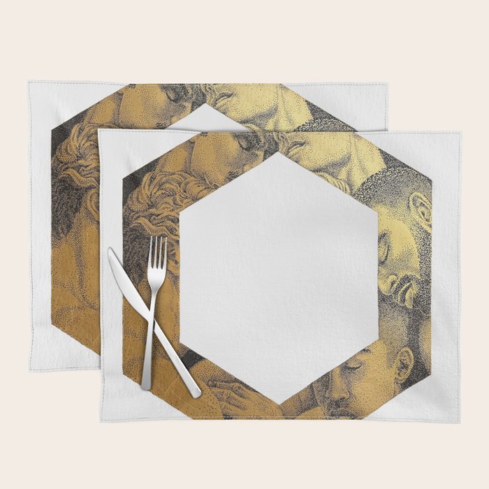Hexed Enigma NOODDOOD Painting (GOLD DOESN'T PRINT SHINY) Placemat Gallery Image 1