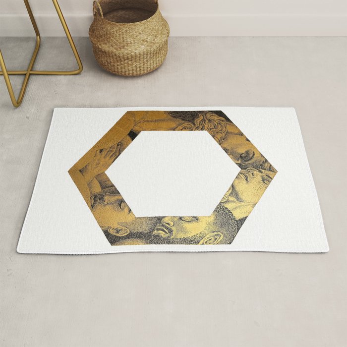 Hexed Enigma NOODDOOD Painting (GOLD DOESN'T PRINT SHINY) Rug Gallery Image 1