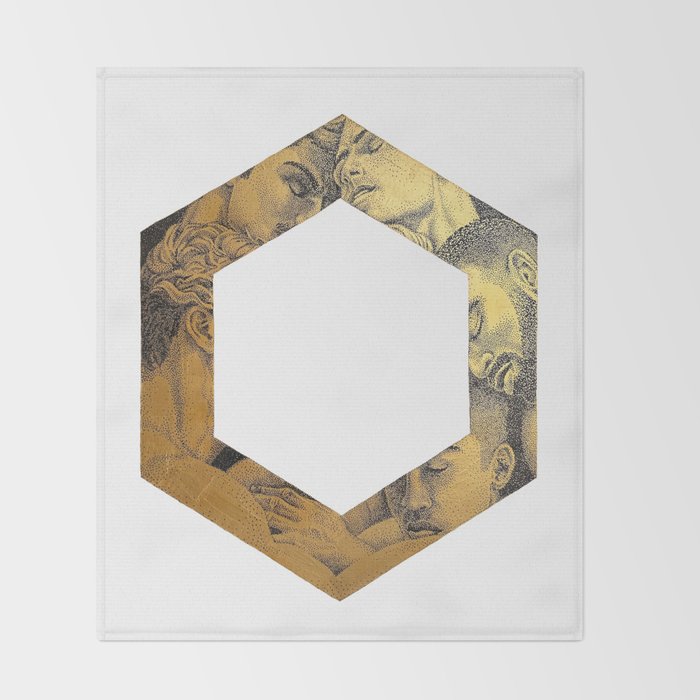 Hexed Enigma NOODDOOD Painting (GOLD DOESN'T PRINT SHINY) Throw Blanket Gallery Image 2