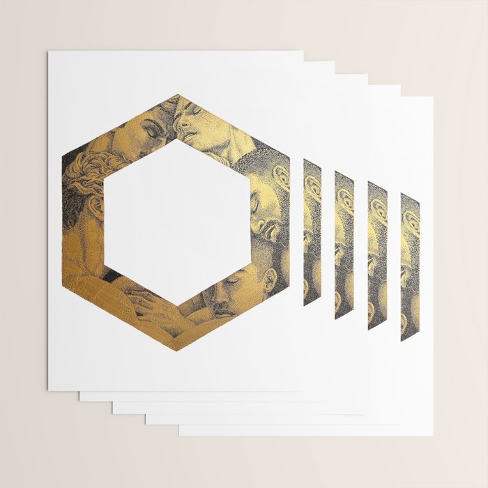 Hexed Enigma NOODDOOD Painting (GOLD DOESN'T PRINT SHINY) Wrapping Paper Gallery Image 3
