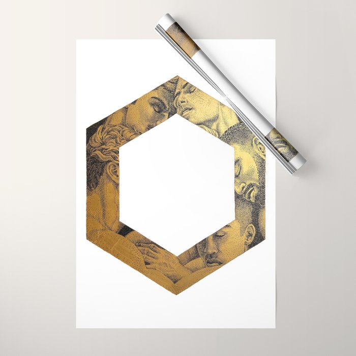 Hexed Enigma NOODDOOD Painting (GOLD DOESN'T PRINT SHINY) Wrapping Paper Gallery Image 1