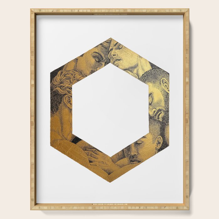 Hexed Enigma NOODDOOD Painting (GOLD DOESN'T PRINT SHINY) Serving Tray Gallery Image 1