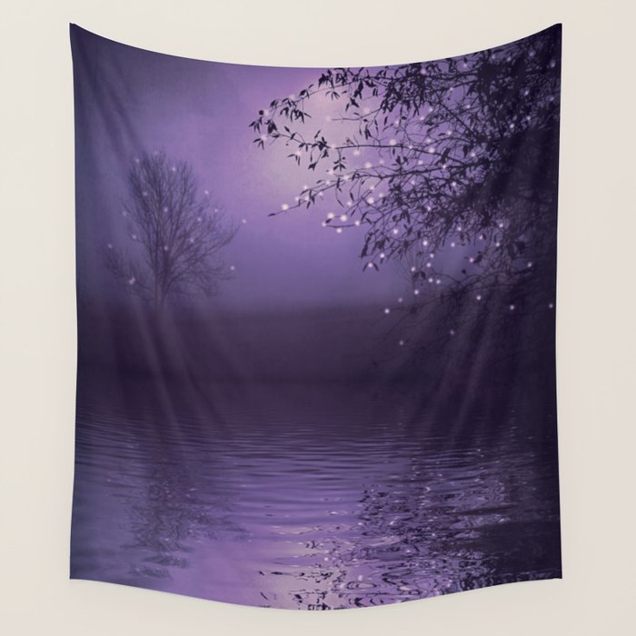 SONG OF THE NIGHTBIRD - LAVENDER Wall Tapestry Gallery Image 1