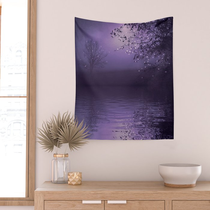 SONG OF THE NIGHTBIRD - LAVENDER Wall Tapestry Gallery Image 2
