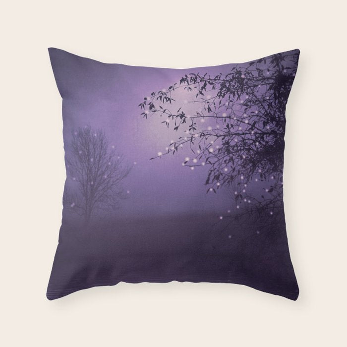 SONG OF THE NIGHTBIRD - LAVENDER Throw Pillow Gallery Image 6
