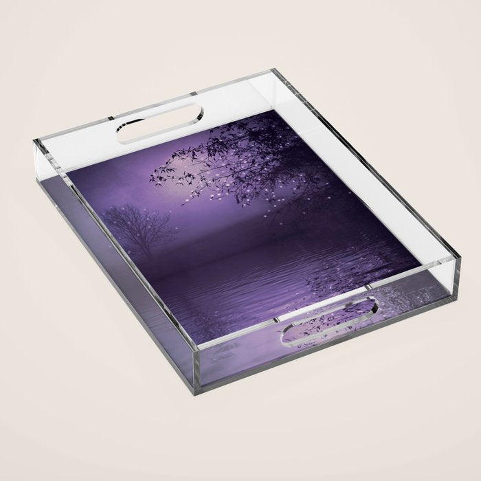 SONG OF THE NIGHTBIRD - LAVENDER Acrylic Tray Gallery Image 1