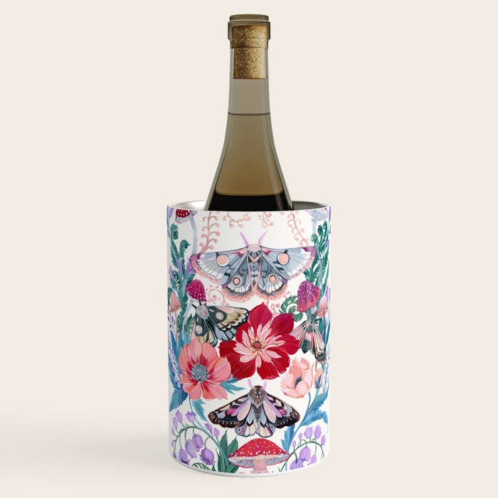 Floral moth painting Wine Chiller Gallery Image 3
