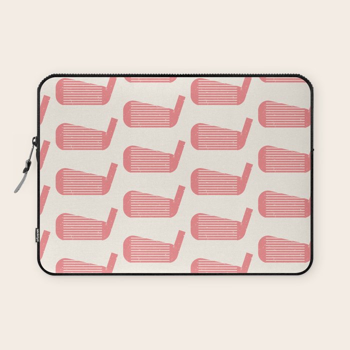 Golf Club Head Vintage Pattern (Beige/Pink) Laptop Sleeve Gallery Image 1