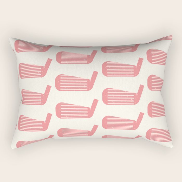 Golf Club Head Vintage Pattern (Beige/Pink) Rectangular Pillow Gallery Image 1