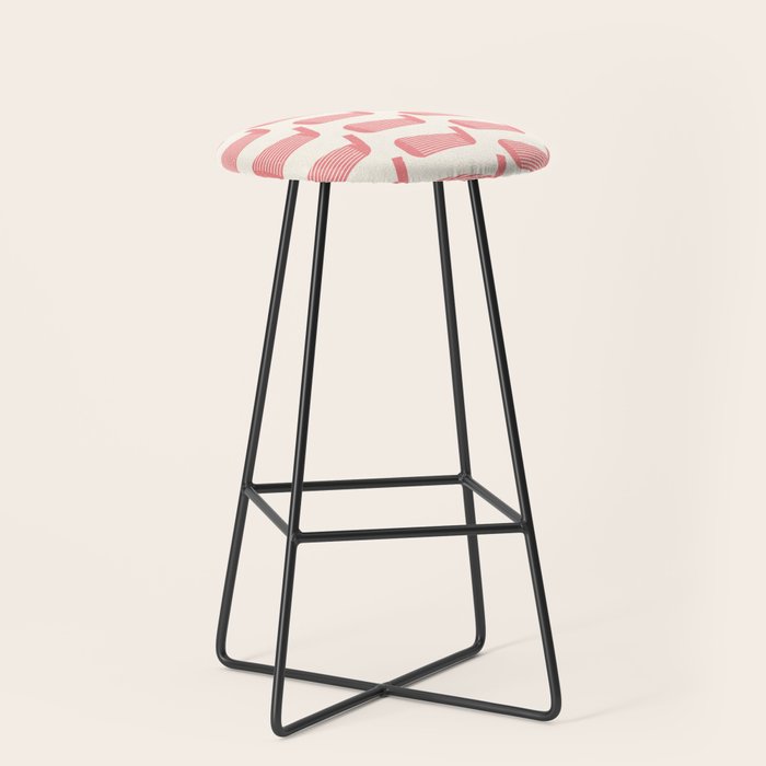 Golf Club Head Vintage Pattern (Beige/Pink) Stool Gallery Image 1