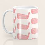 Golf Club Head Vintage Pattern (Beige/Pink) Coffee Mug Gallery Image 3