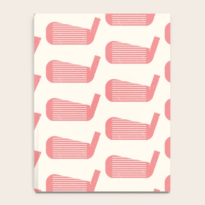 Golf Club Head Vintage Pattern (Beige/Pink) Notebook Gallery Image 4