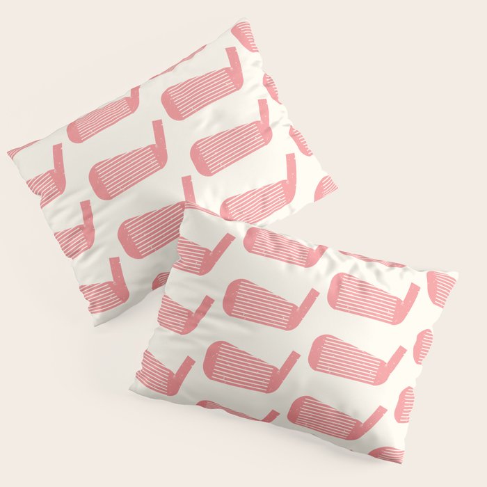 Golf Club Head Vintage Pattern (Beige/Pink) Pillow Sham Gallery Image 3