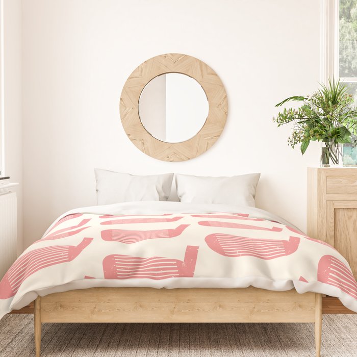 Golf Club Head Vintage Pattern (Beige/Pink) Duvet Cover Gallery Image 3