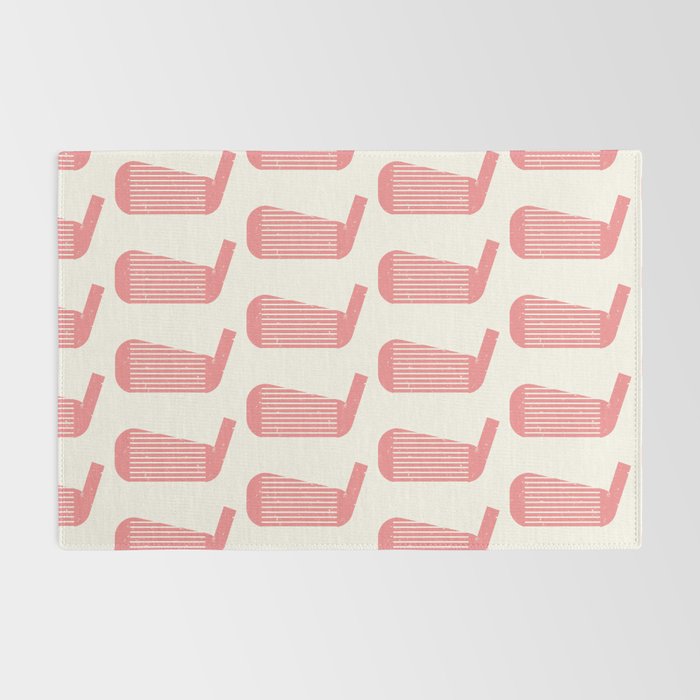 Golf Club Head Vintage Pattern (Beige/Pink) Rug Gallery Image 2
