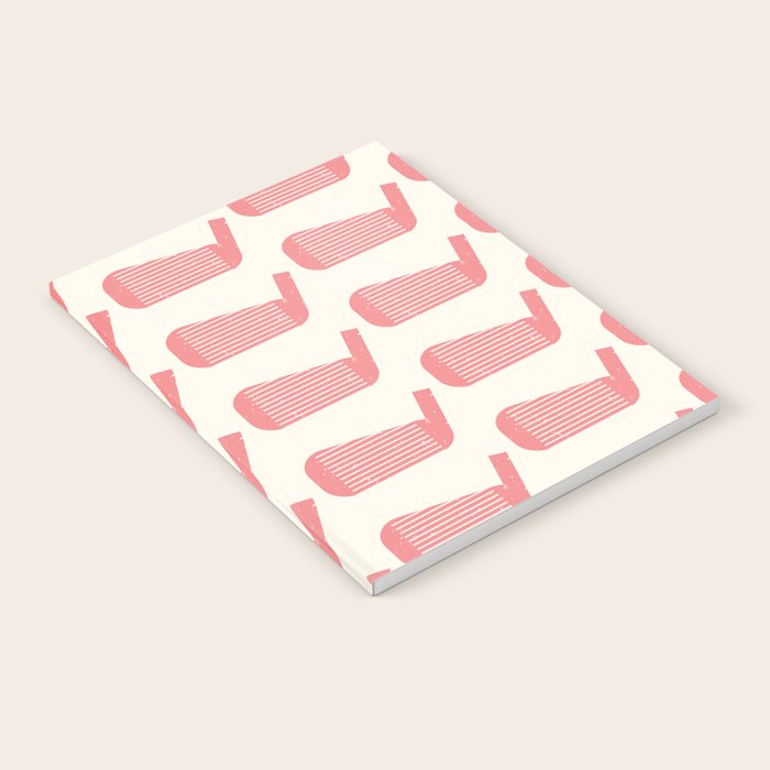 Golf Club Head Vintage Pattern (Beige/Pink) Notebook Gallery Image 1