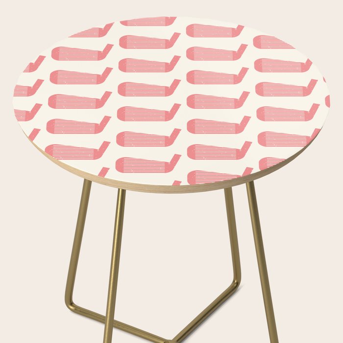 Golf Club Head Vintage Pattern (Beige/Pink) Side Table Gallery Image 2