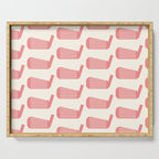 Golf Club Head Vintage Pattern (Beige/Pink) Serving Tray Gallery Image 1