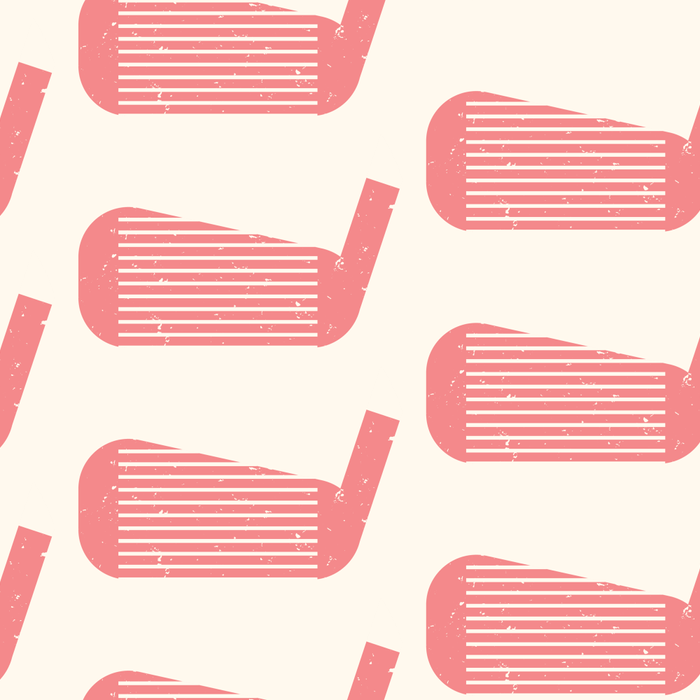 Golf Club Head Vintage Pattern (Beige/Pink) Coffee Mug Gallery Image 2