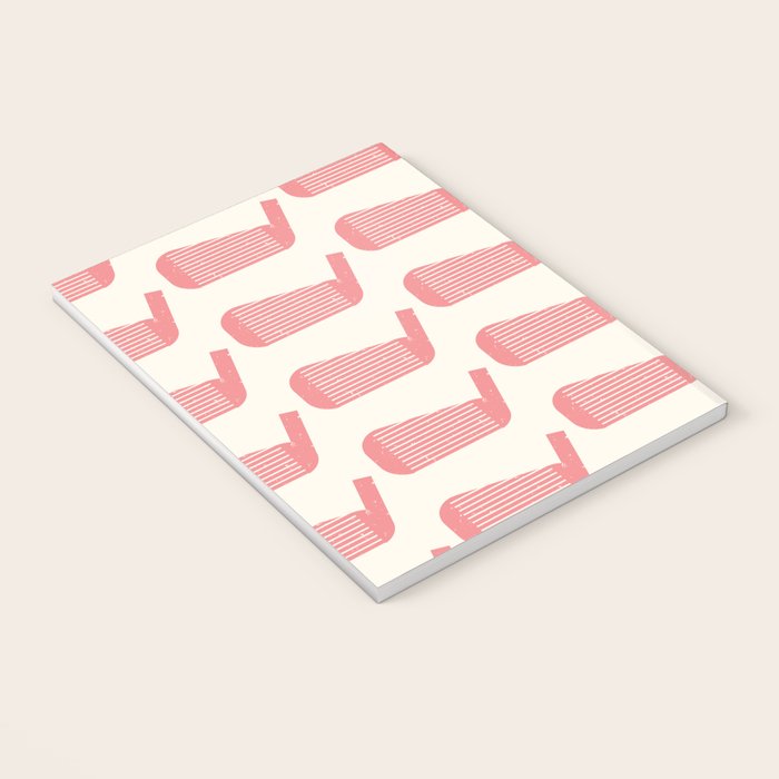 Golf Club Head Vintage Pattern (Beige/Pink) Notebook Gallery Image 3