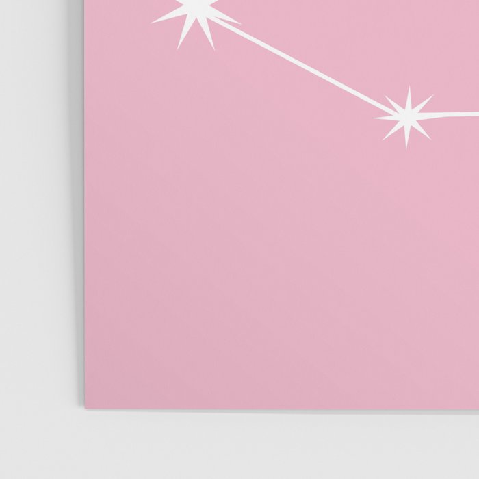 Capricorn Zodiac Star Constellation Line Art Soft Pink Poster Gallery Image 3