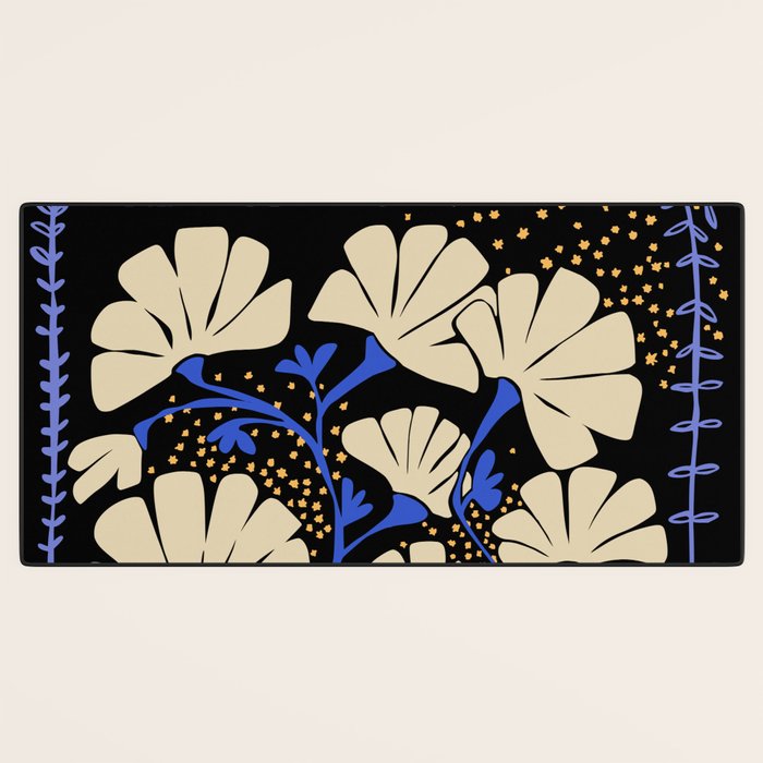 Klimts always blooming good mood deep black Desk Mat Gallery Image 3