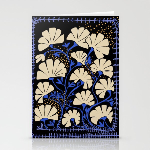 Klimts always blooming good mood deep black Stationery Card Gallery Image 1