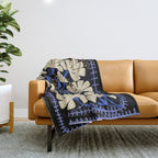 Klimts always blooming good mood deep black Throw Blanket Gallery Image 1