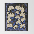 Klimts always blooming good mood deep black Throw Blanket Gallery Image 2