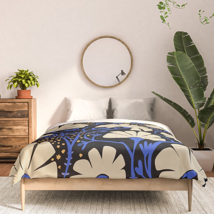 Klimts always blooming good mood deep black Comforter Gallery Image 3
