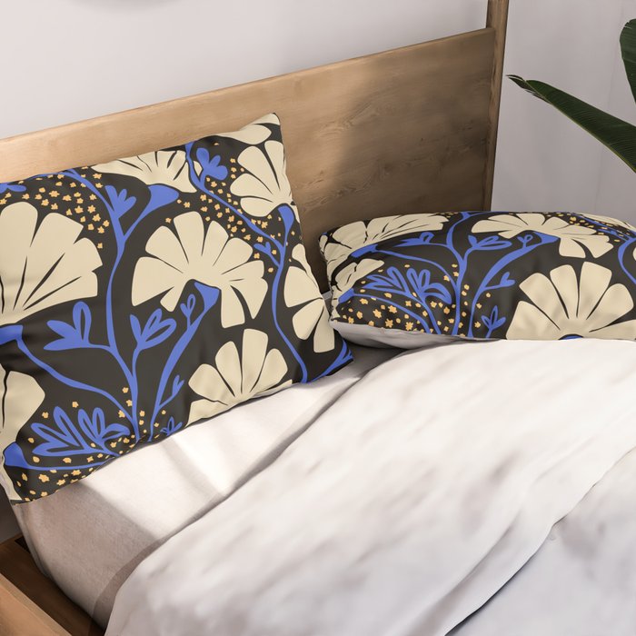 Klimts always blooming good mood deep black Pillow Sham Gallery Image 2