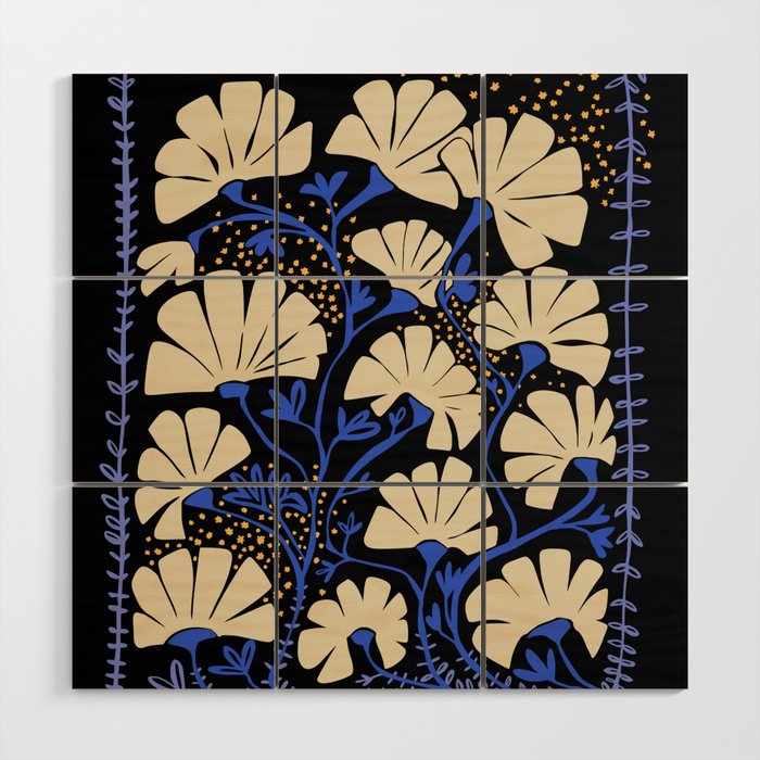 Klimts always blooming good mood deep black Wood Wall Art Gallery Image 1