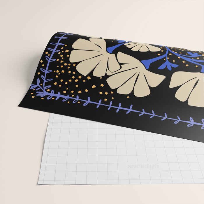 Klimts always blooming good mood deep black Wrapping Paper Gallery Image 2