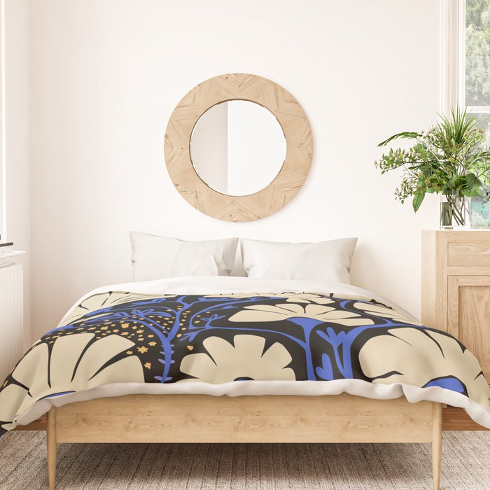 Klimts always blooming good mood deep black Duvet Cover Gallery Image 3