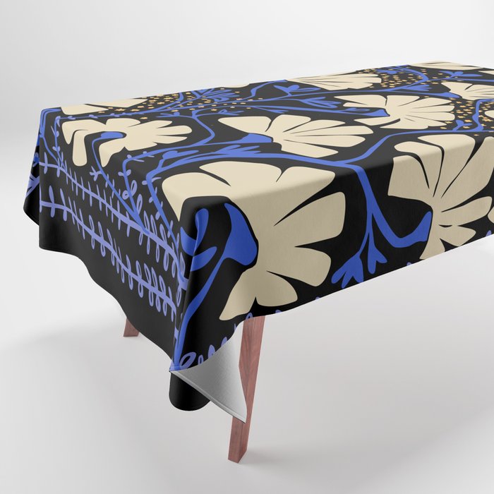 Klimts always blooming good mood deep black Tablecloth Gallery Image 1