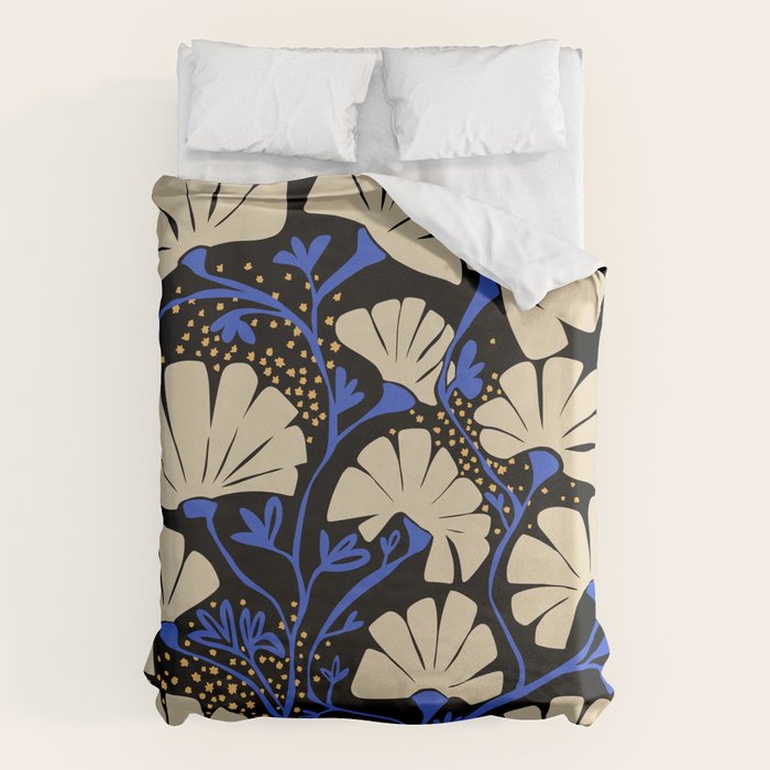 Klimts always blooming good mood deep black Duvet Cover Gallery Image 6