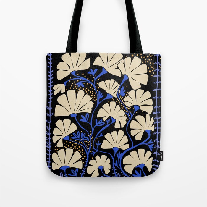 Klimts always blooming good mood deep black Tote Bag Gallery Image 1
