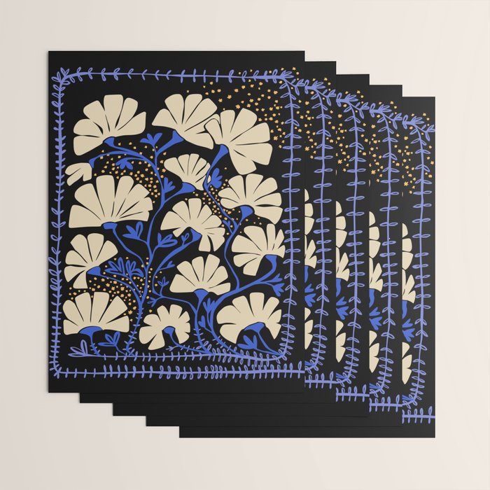 Klimts always blooming good mood deep black Wrapping Paper Gallery Image 3